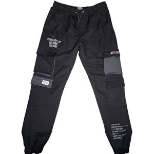 Rock Salt Black‎ Cargo Jogger Mens LARGE Military Urban Streetwear